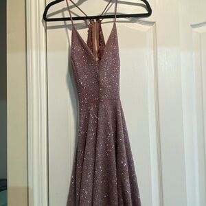 Elegant Mauve Glitter Dress